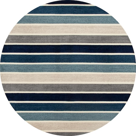 Art Carpet 8 Ft. Troy Collection Mainline Woven Round Area Rug, Blue 25634